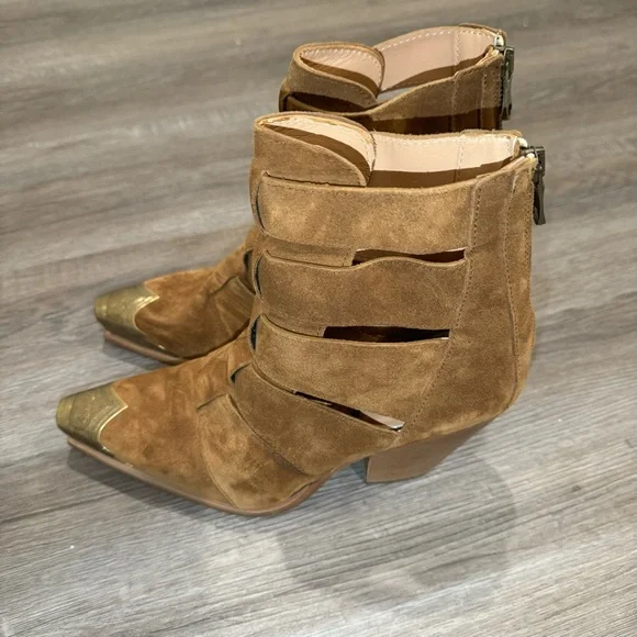 Free People Brayden Fisherman Sienna Brown Suede Boots - Picture 4 of 9